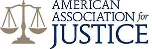 Logo Recognizing Johnson & Gilbert, P. A.'s affiliation with the American Association for Justice